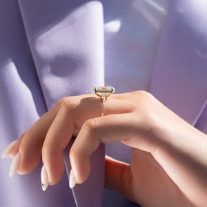 The Naomi Set With A 2 Carat Oval 18K Yellow Gold Lab Diamond