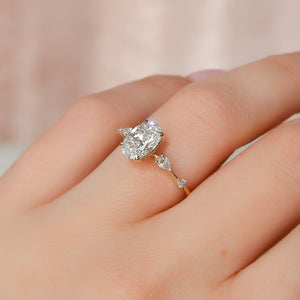 The Naomi Set With A 2.5 Carat Oval 14K Yellow Gold Lab Diamond