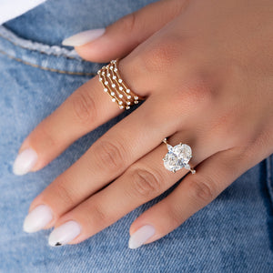 The Naomi Set With A 2 Carat Oval 18K Yellow Gold Lab Diamond