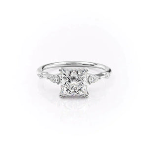 The Naomi Set With A 1.5 Carat Princess 18K White Gold Lab Diamond