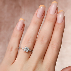 The Naomi Set With A 1 Carat Princess 14K White Gold Lab Diamond
