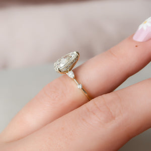The Naomi Set With A 2 Carat Pear 18K Yellow Gold Lab Diamond