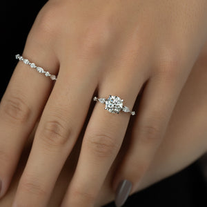 The Naomi Set With A 2 Carat Round 14K White Gold Lab Diamond