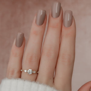 The Naomi Set With A 2 Carat Round 18K Yellow Gold Lab Diamond