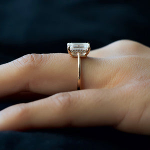 The Maia Set With A 1 Carat Emerald 18K Rose Gold Lab Diamond