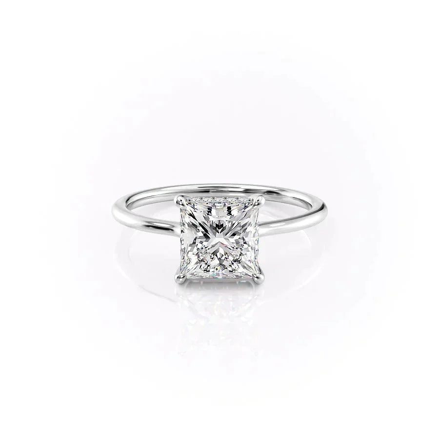 The Maia Set  With A 2 Carat Princess 14K White Gold Moissanite
