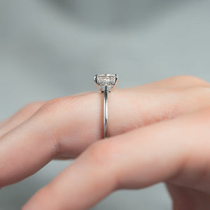 The Maia Set  With A 3 Carat Princess 14K White Gold Moissanite