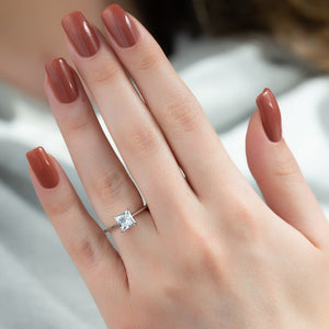 The Maia Set  With A 3 Carat Princess 14K White Gold Moissanite