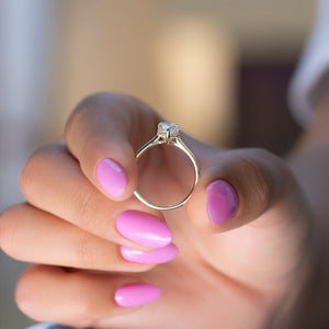 The Maia Set  With A 3 Carat Pear 18K Yellow Gold Moissanite