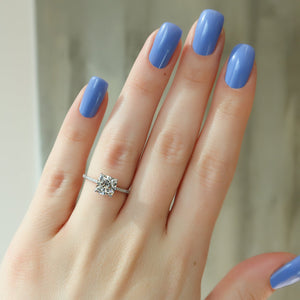 The Pave Maia Set With A 2 Carat Cushion 18K White Gold Lab Diamond