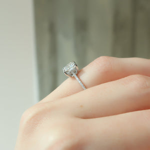 The Maia Set With A 1 Carat Cushion 14K White Gold Lab Diamond