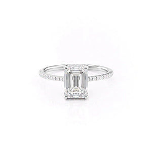 The Maia Set With A 1 Carat Emerald 14K White Gold Lab Diamond