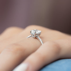 The Pave Maia Set With A 1 Carat Emerald 14K White Gold Lab Diamond