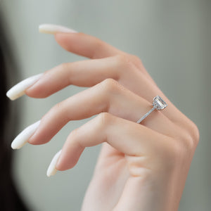 The Pave Maia Set With A 1.5 Carat Emerald 18K White Gold Lab Diamond