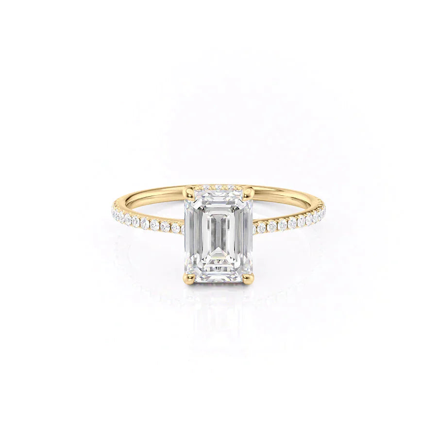 The Maia Set With A 2.5 Carat Emerald 18K Yellow Gold Lab Diamond