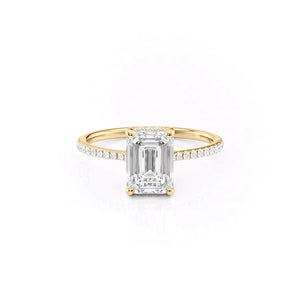 The Maia Set With A 1.5 Carat Emerald 18K Yellow Gold Lab Diamond