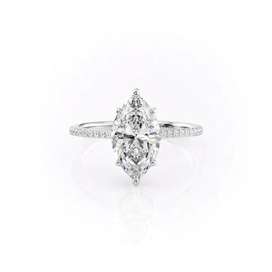 The Maia Set With A 2 Carat Marquise 18K White Gold Lab Diamond