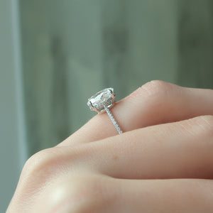 The Pave Maia Set With A 2 Carat Oval 18K White Gold Lab Diamond