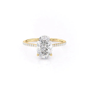 The Maia Set With A 1 Carat Oval 18K Yellow Gold Lab Diamond