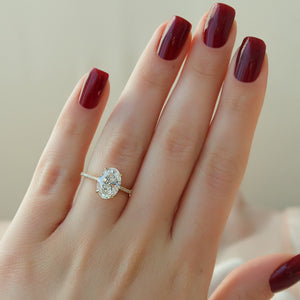The Pave Maia Set With A 2.5 Carat Oval 14K Yellow Gold Lab Diamond