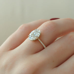 The Pave Maia Set With A 3 Carat Oval 18K Yellow Gold Lab Diamond