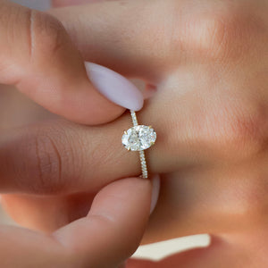 The Maia Set With A 1 Carat Oval 18K Yellow Gold Lab Diamond
