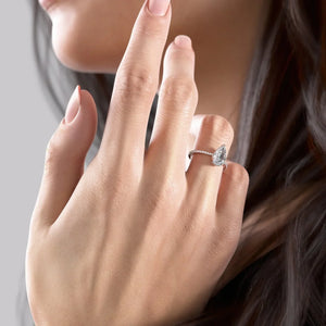 The Maia Set With A 1.5 Carat Pear 14K Rose Gold Lab Diamond