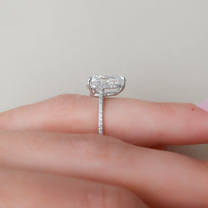 The Pave Maia Set With A 1.5 Carat Pear 14K White Gold Lab Diamond