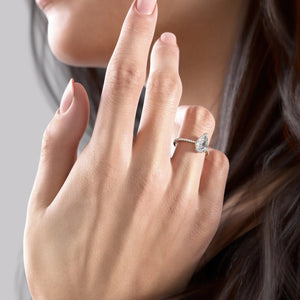 The Pave Maia Set With A 2.5 Carat Pear 18K Yellow Gold Lab Diamond