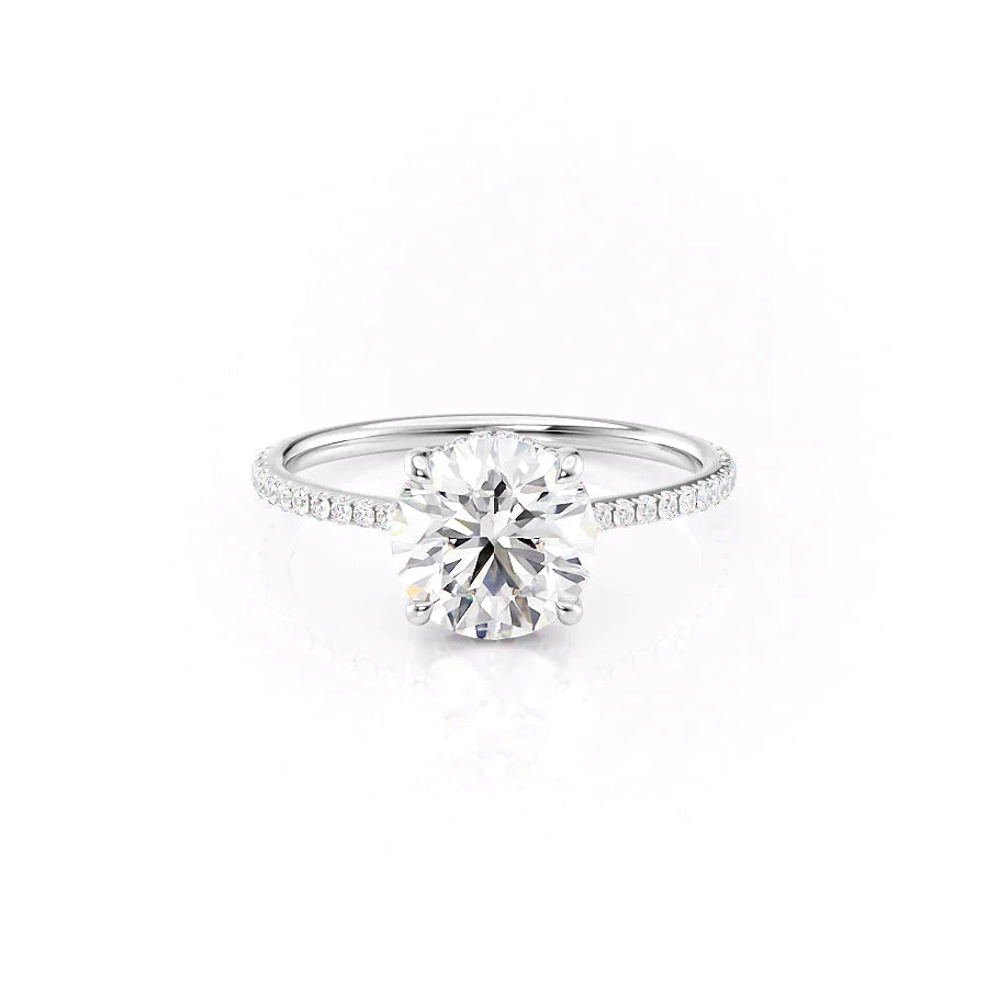The Pave Maia Set With A 1.5 Carat Round 18K White Gold Lab Diamond