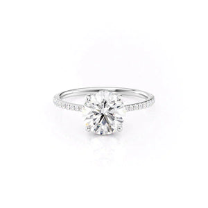 The Maia Set With A 1 Carat Round 18K White Gold Lab Diamond