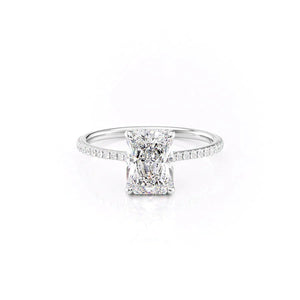 The Pave Maia Set With A 2 Carat Radiant 18K White Gold Lab Diamond