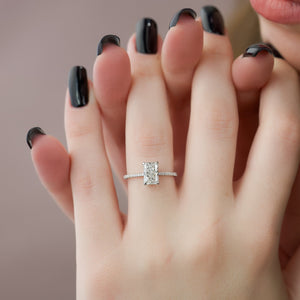 The Pave Maia Set With A 2 Carat Radiant 18K White Gold Lab Diamond