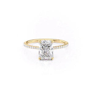 The Pave Maia Set With A 1 Carat Radiant 14K Yellow Gold Lab Diamond