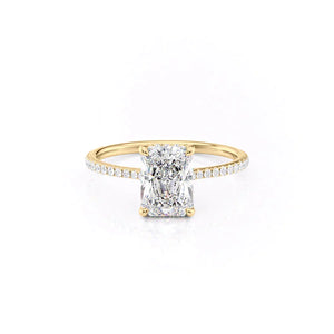 The Maia Set With A 2 Carat Radiant 14K Yellow Gold Lab Diamond
