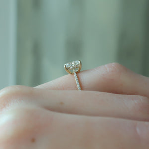 The Pave Maia Set With A 1 Carat Radiant 14K Yellow Gold Lab Diamond