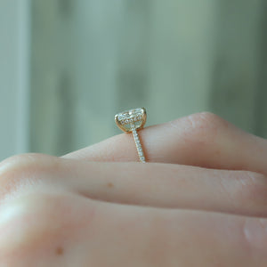 The Maia Set With A 1 Carat Radiant 18K Yellow Gold Lab Diamond