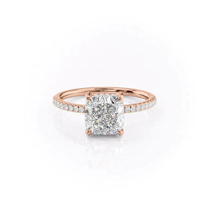 The Mandy Set  With A 5 Carat Cushion 14K Rose Gold Moissanite