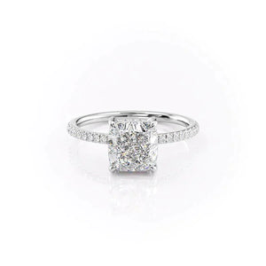 The Mandy Set  With A 3.5 Carat Cushion 14K White Gold Moissanite