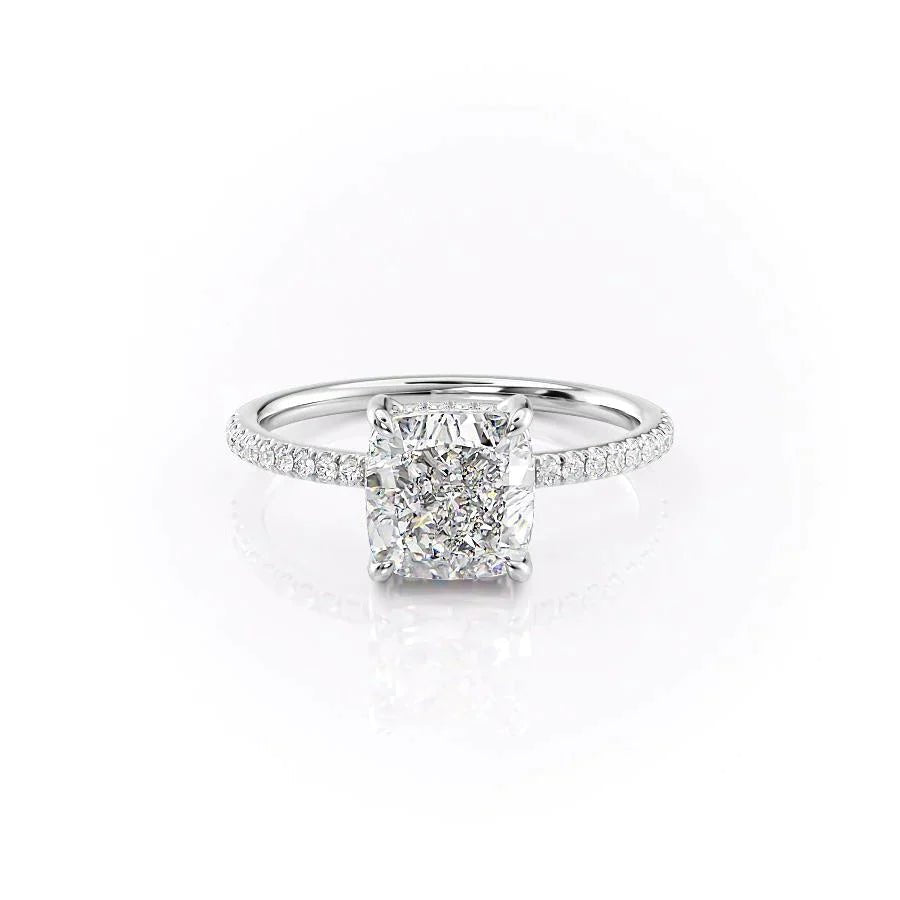 The Mandy Set  With A 1.5 Carat Cushion 18K White Gold Moissanite