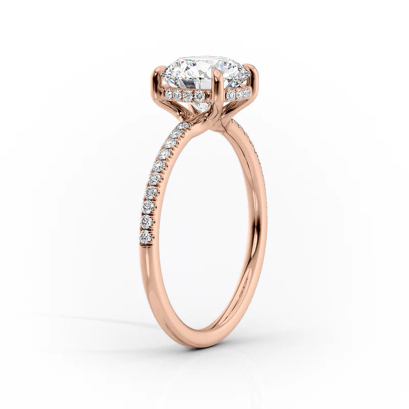 The Mandy Set  With A 1 Carat Marquise 14K Rose Gold Moissanite