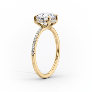 The Mandy Set  With A 1 Carat Marquise 14K Yellow Gold Moissanite