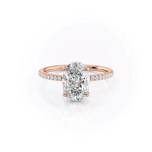 The Mandy Set  With A 4.5 Carat Oval 14K Rose Gold Moissanite