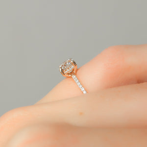 The Mandy Set  With A 1 Carat Round 14K Rose Gold Moissanite