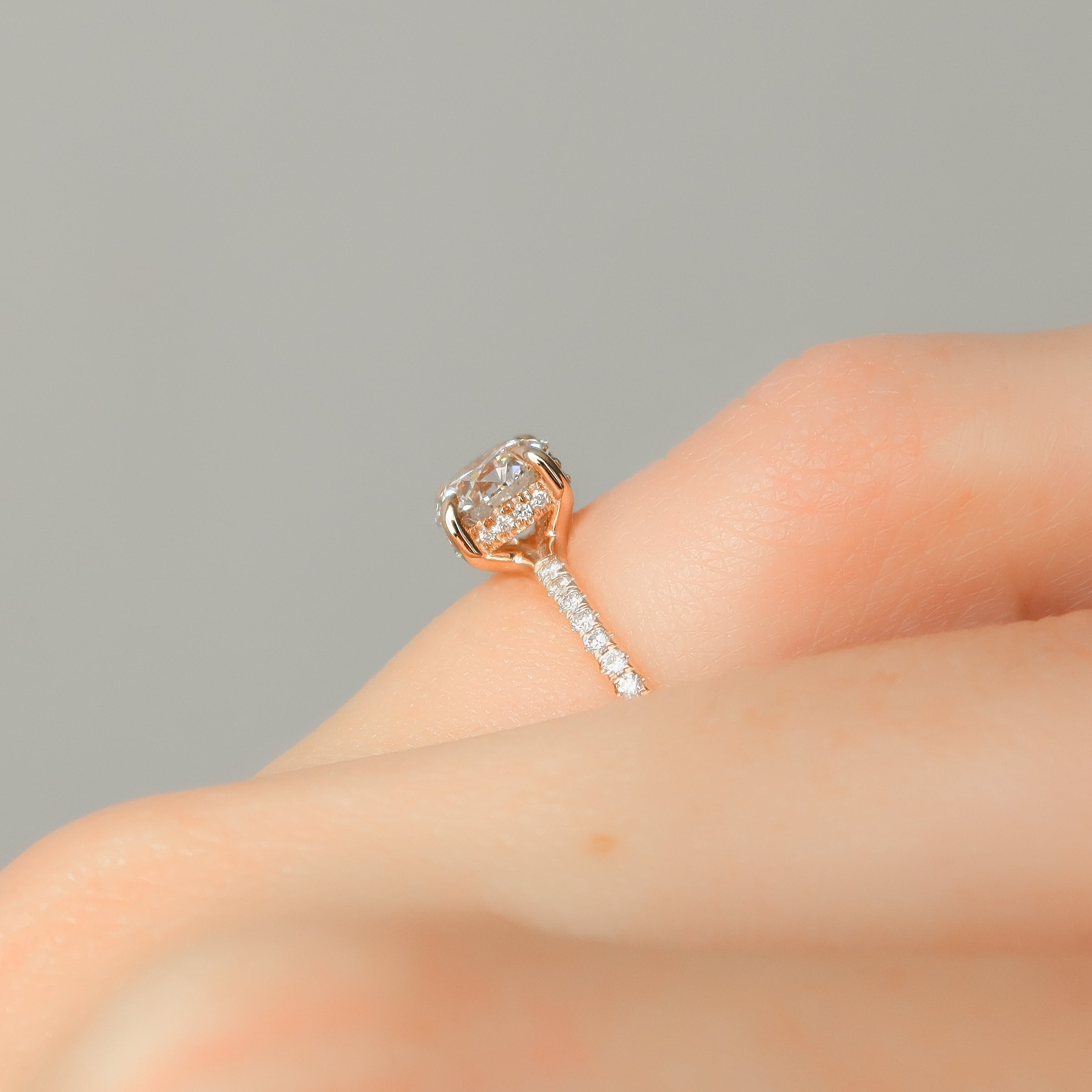The Mandy Set  With A 1 Carat Round 14K Rose Gold Moissanite