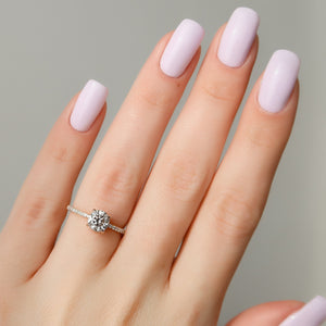 The Mandy Set  With A 1 Carat Round 14K Rose Gold Moissanite