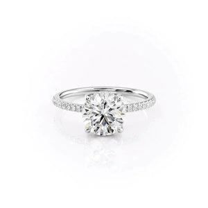 The Mandy Set  With A 2 Carat Round 18K White Gold Moissanite