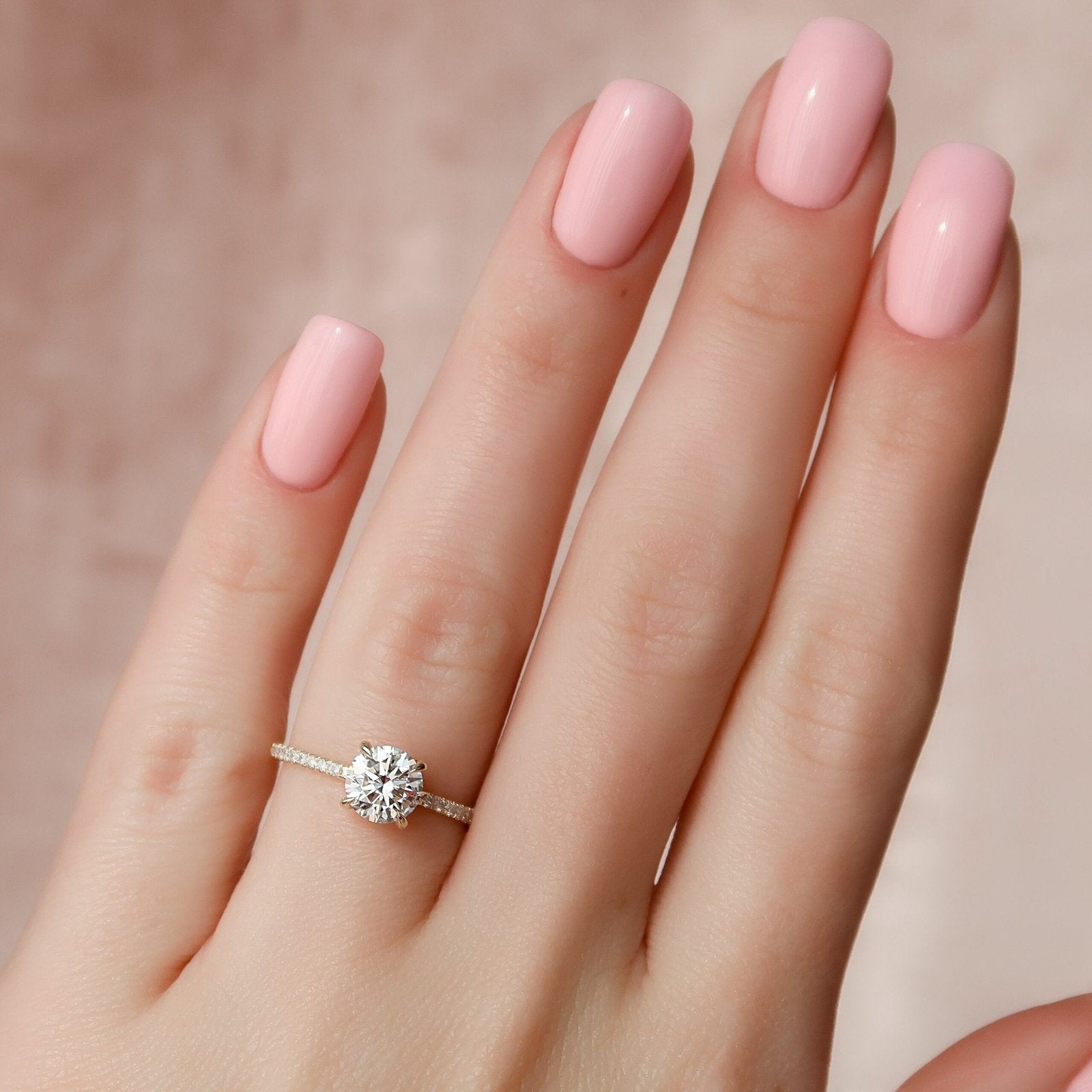 The Mandy Set  With A 2.5 Carat Round 18K Yellow Gold Moissanite