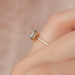 The Mandy Set  With A 1 Carat Round 18K Yellow Gold Moissanite