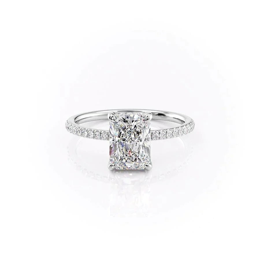 The Mandy Set  With A 2 Carat Radiant 18K White Gold Moissanite